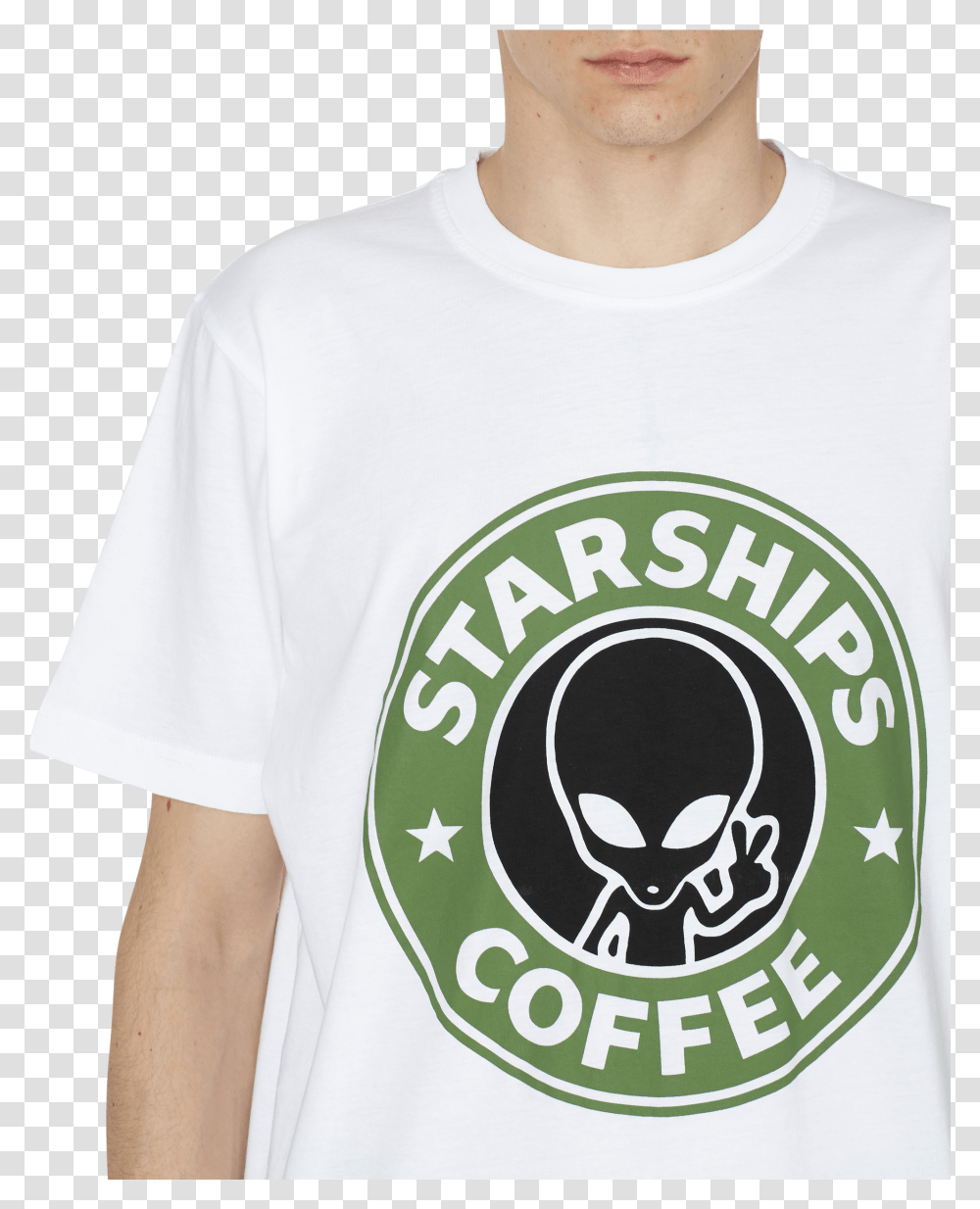 Sss World Corp Starbucks T Emblem, Clothing, Apparel, T-Shirt, Person Transparent Png