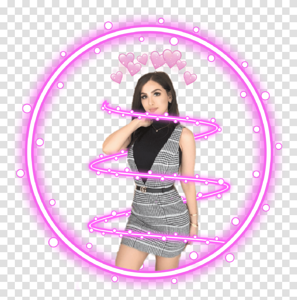 Sssniperwolf Pretty Youtuber Swirl Hearts Neon Red Circle, Hula, Toy, Person, Human Transparent Png