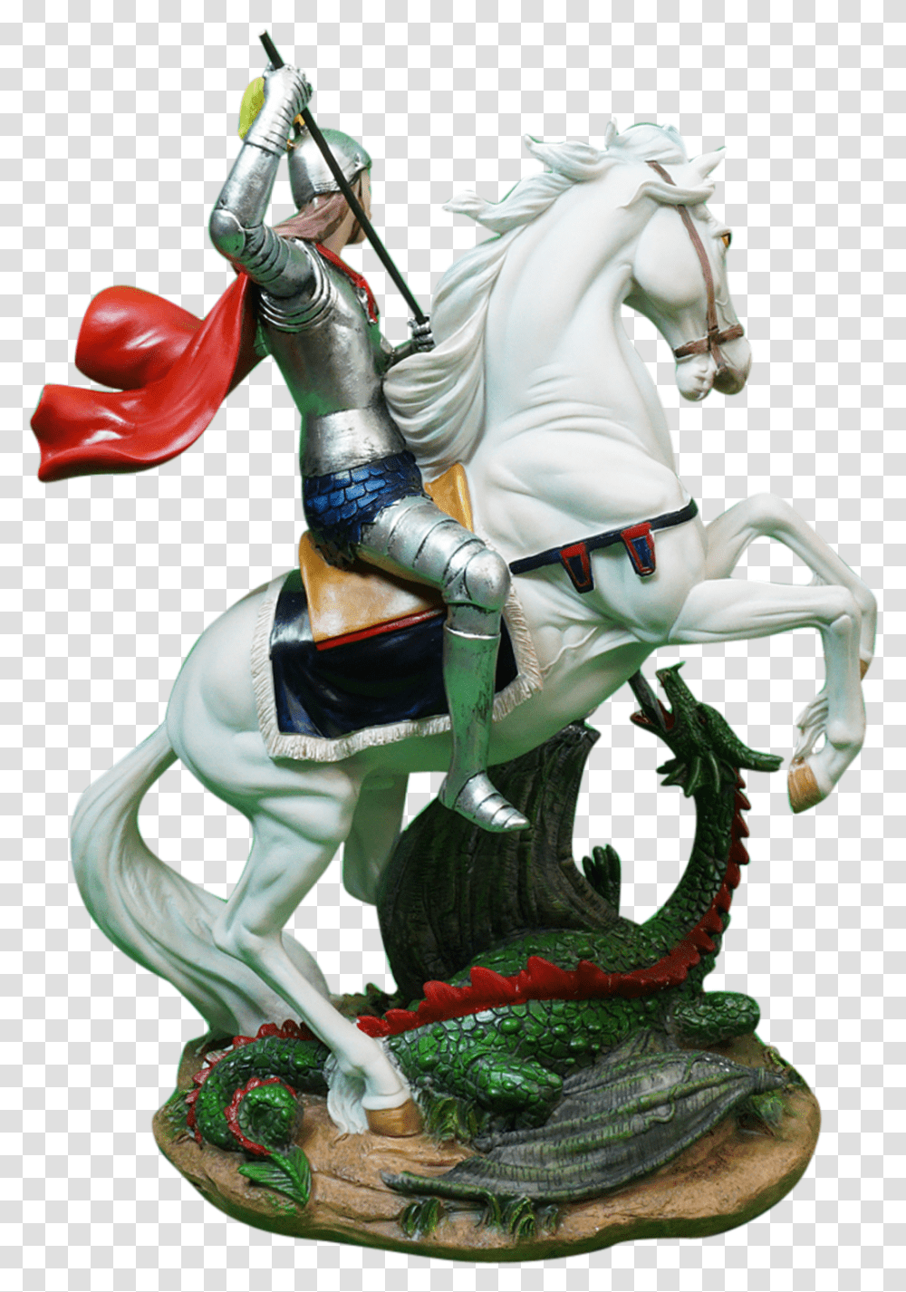 St George Fictional Character, Figurine, Toy, Horse, Mammal Transparent Png