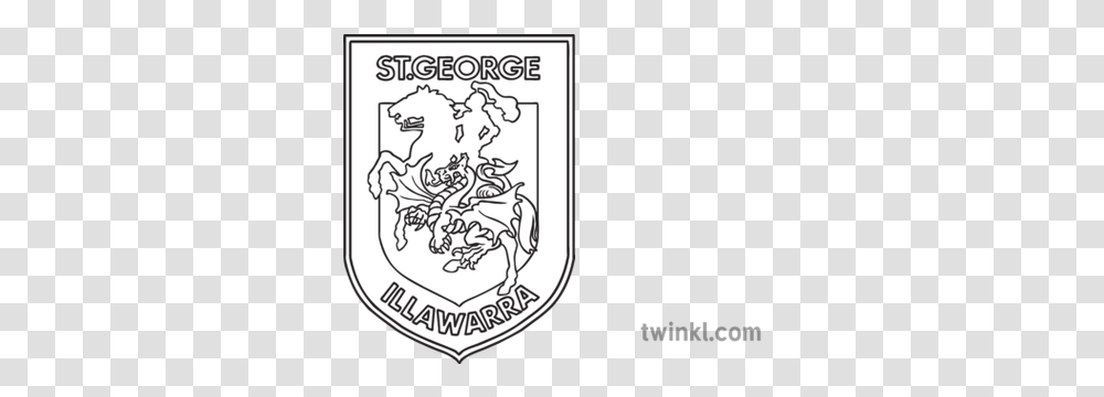 St George Illawarra Dragons National Rugby League Team Logo St George Dragons Colouring, Symbol, Trademark, Text, Plant Transparent Png