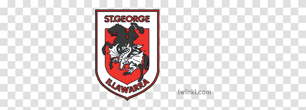 St George Illawarra Dragons National Rugby League Team Logo St George Illawarra Logo, Armor, Symbol, Poster, Advertisement Transparent Png