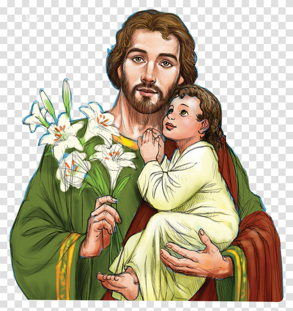 St Joseph, Person, Human, Painting Transparent Png