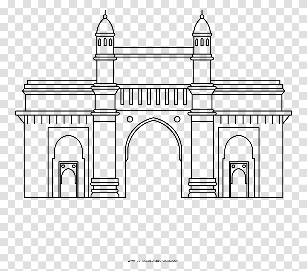 St Louis Arch Coloring Sheet Gateway Of India Coloring Colouring, Gray, World Of Warcraft Transparent Png