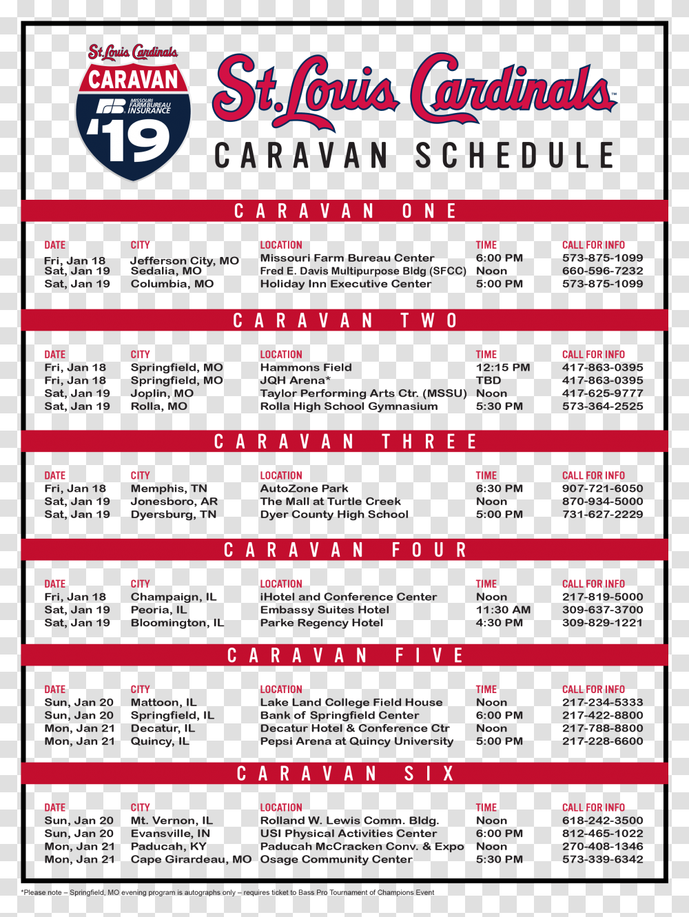 St Louis Cardinals St Louis Cardinals Caravan 2019, Menu, Label, Page Transparent Png
