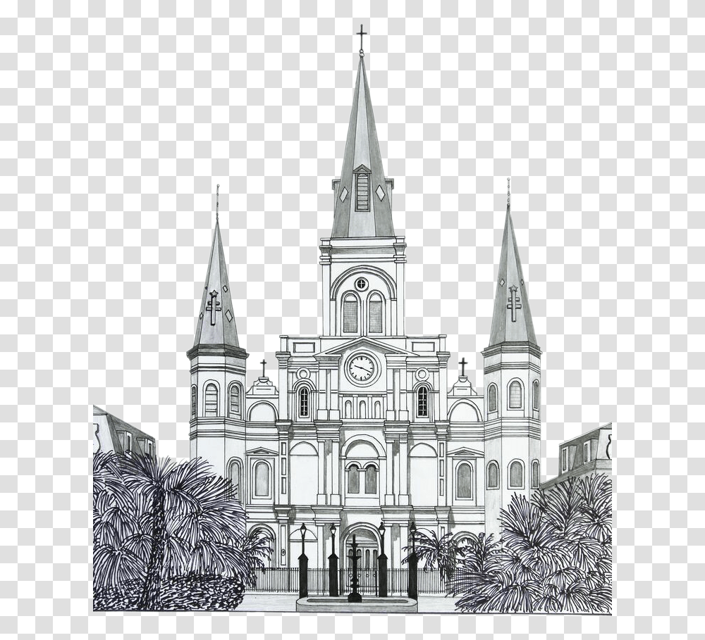 St. Louis Cathedral, Spire, Tower, Architecture, Building Transparent Png