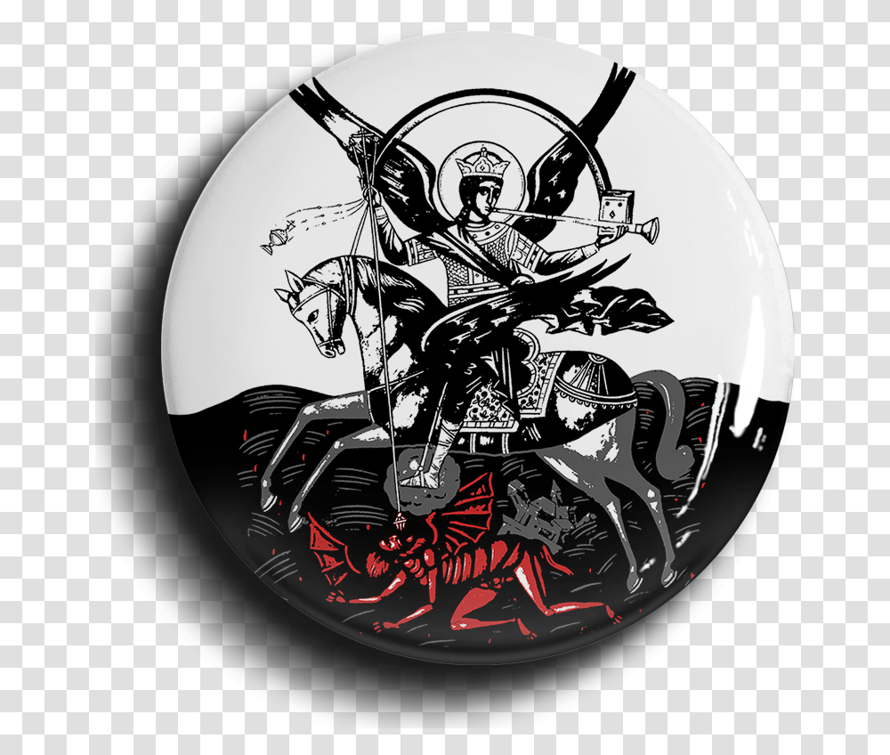 St Michael The Archangel Who Is Like Unto God Button St Michael, Helmet, Clothing, Motorcycle, Symbol Transparent Png