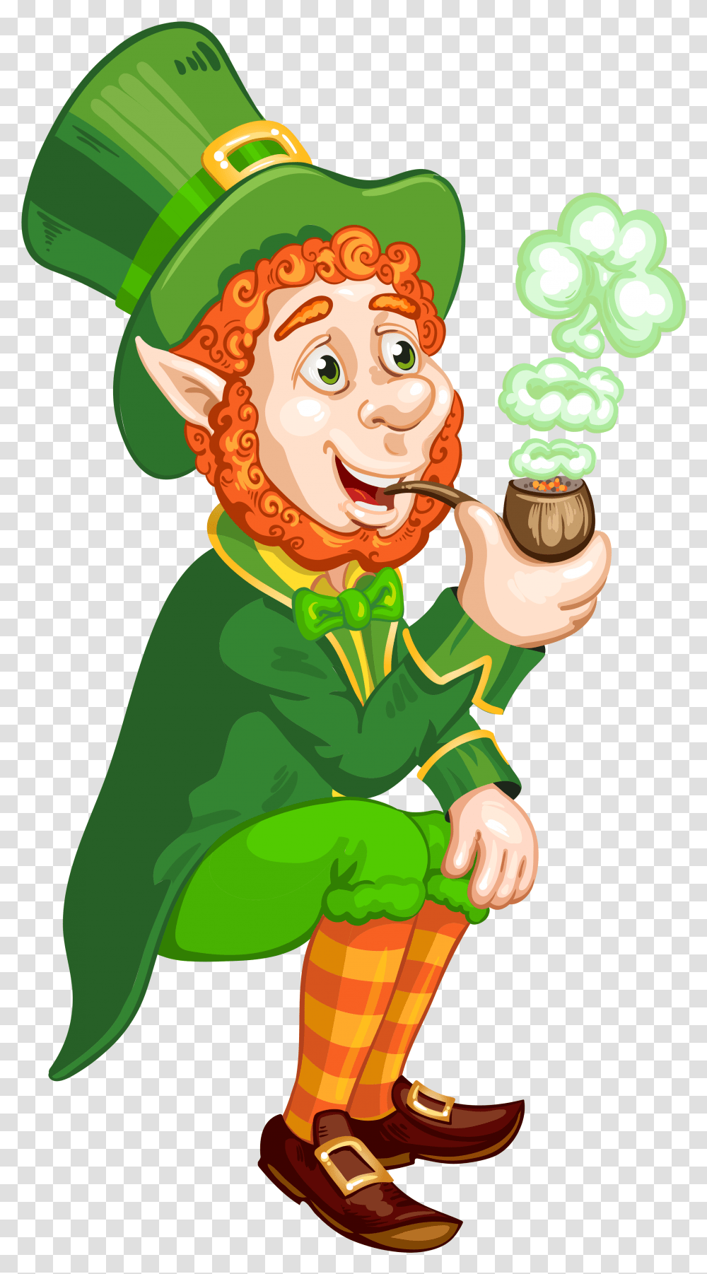St Patrick Day Leprechaun With Pipe Picture St Day Leprechaun, Elf, Person, Human, Sweets Transparent Png