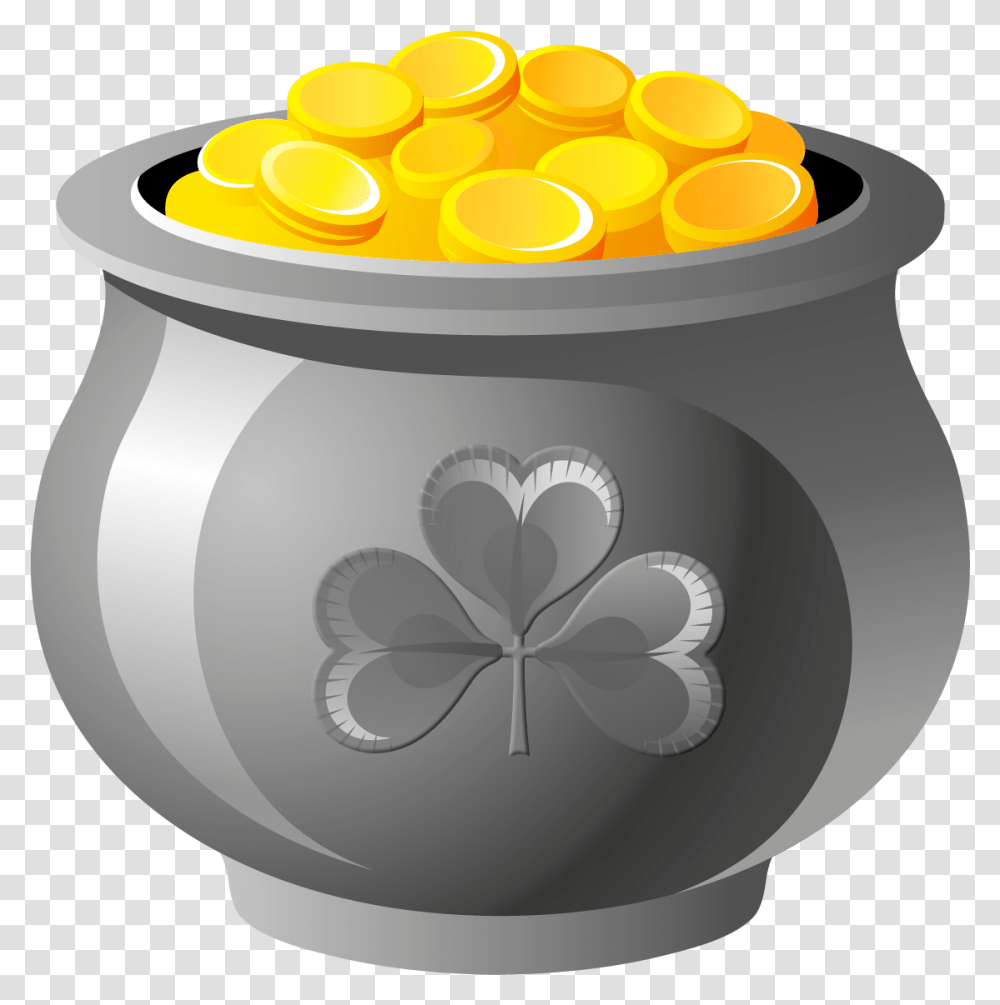 St Patrick Pot Of Gold With Coins Artscience Museum, Bowl, Dutch Oven, Meal, Food Transparent Png