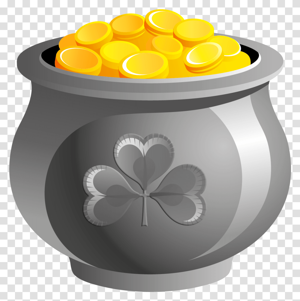 St Patrick Pot Of Gold With Coins Picture Insect, Bowl, Dutch Oven, Pill, Medication Transparent Png