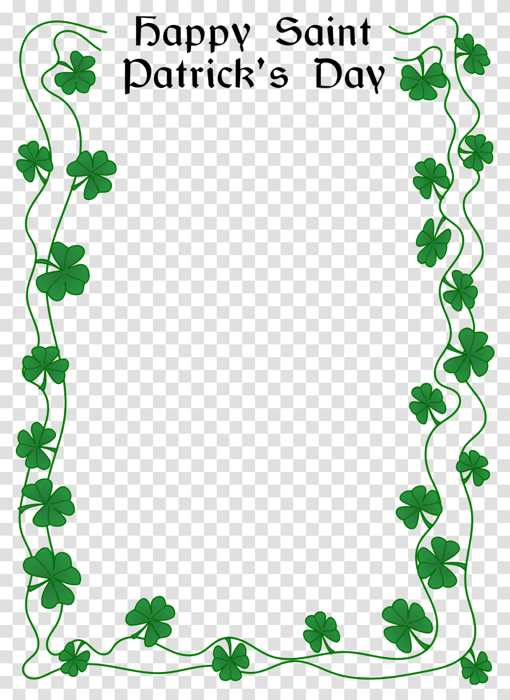 St Patrick's Day Border By Arvin61r58 St Clipart St Patricks Day Border, Plant, Vine, Leaf, Green Transparent Png