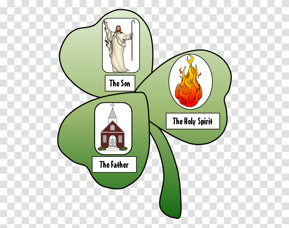 St Patrick Shamrock Trinity Download Shamrock And Trinity Clipart, Label, Person, Logo Transparent Png