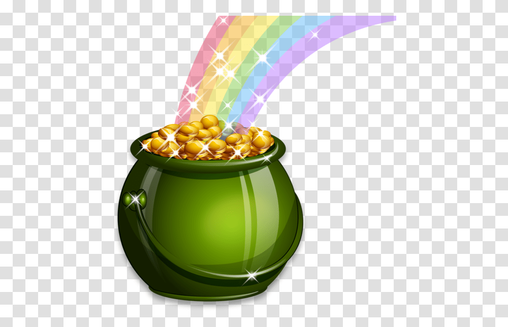 St Patrick's Day Pot Of Gold, Bowl, Green, Plant, Food Transparent Png