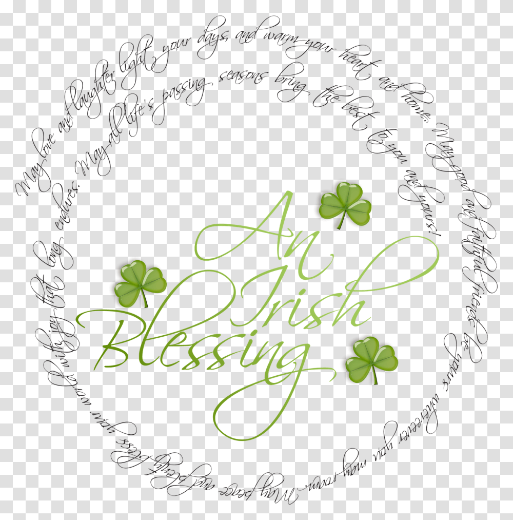 St Patricks Day Blessing, Plant, Calligraphy, Handwriting Transparent Png