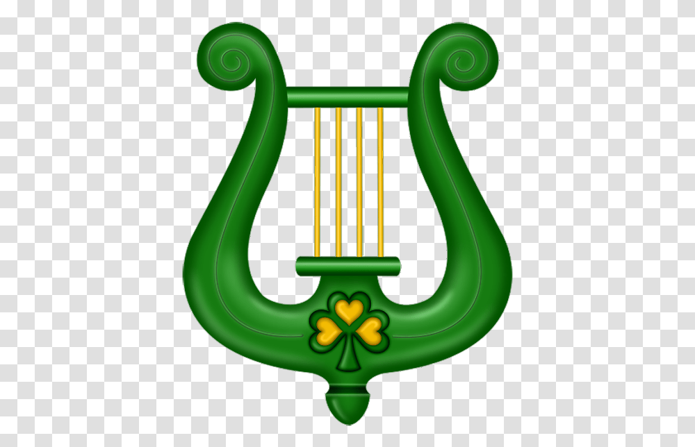 St Patricks Day Green Harp Clipart, Lyre, Leisure Activities, Musical Instrument Transparent Png