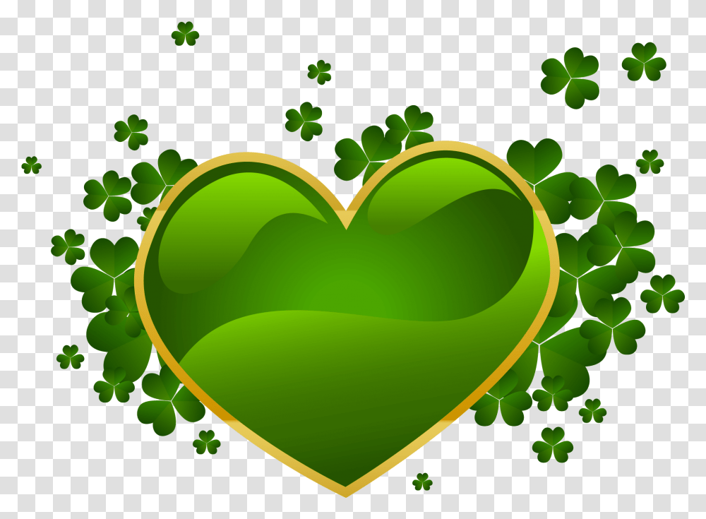 St Patricks Day, Green, Heart, Plant, Label Transparent Png