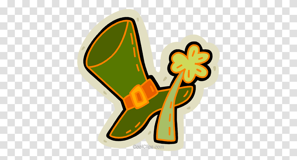 St Patricks Day Hat And Clover Royalty Free Vector Clip Art, Apparel, Leisure Activities Transparent Png
