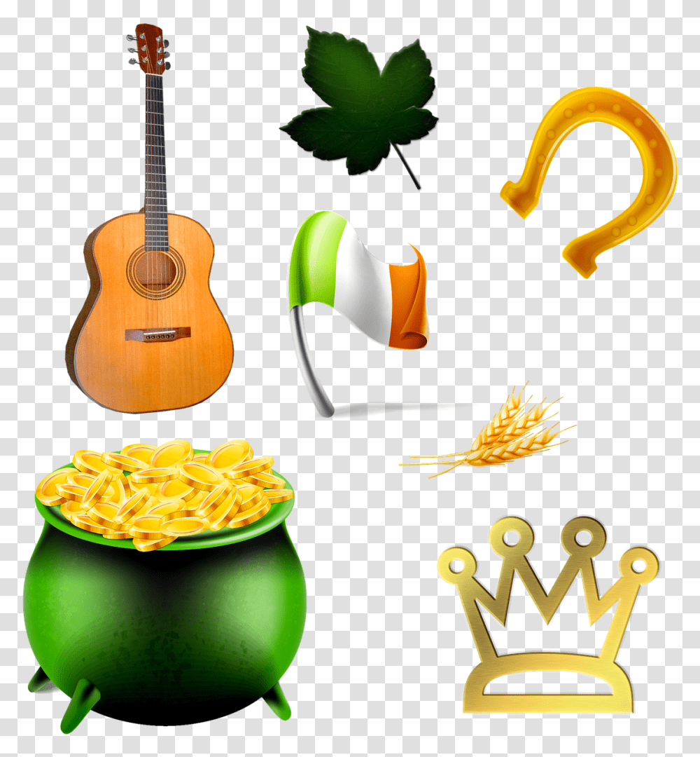 St Patricks Day Irish Pot Of Gold Free Image On Pixabay Illustration, Guitar, Leisure Activities, Musical Instrument, Food Transparent Png