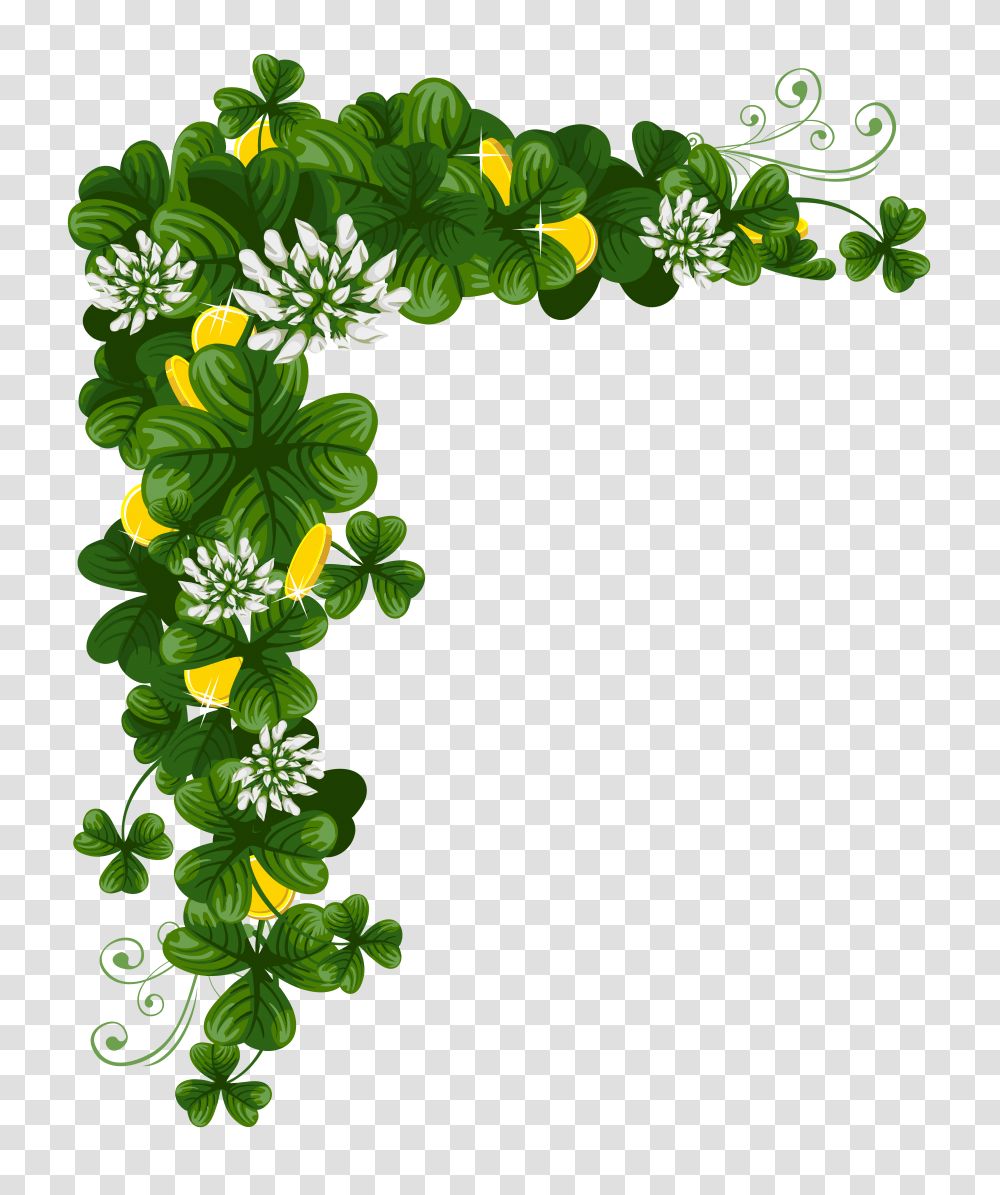 St Patricks Day Shamrocks With Coins Gallery, Leaf, Plant, Green, Vine Transparent Png