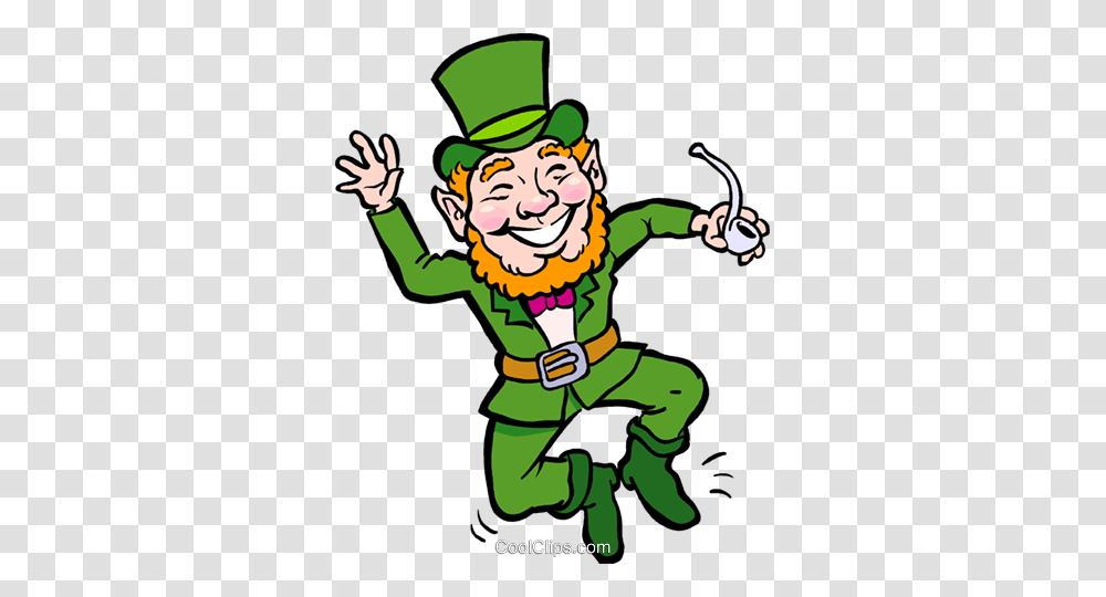St Patricks Day Vector Clipart Of A Leprechaun With Pipe Clicking, Elf, Performer Transparent Png