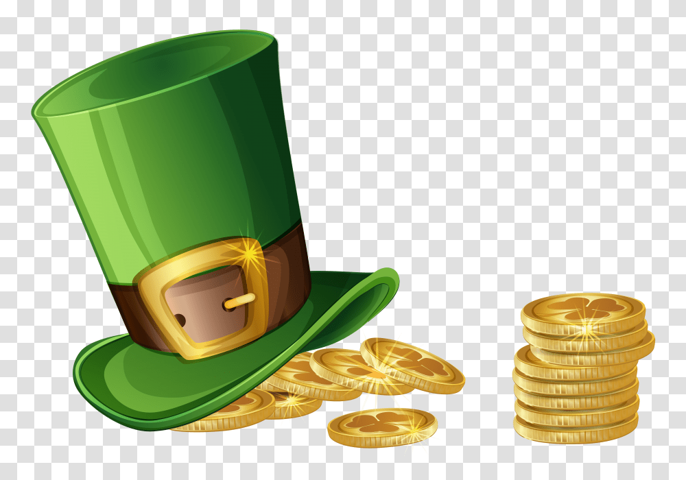 St Patrick's Day Hat And Gold Coins Stickpng Clipart St Patricks Day Transparent Png