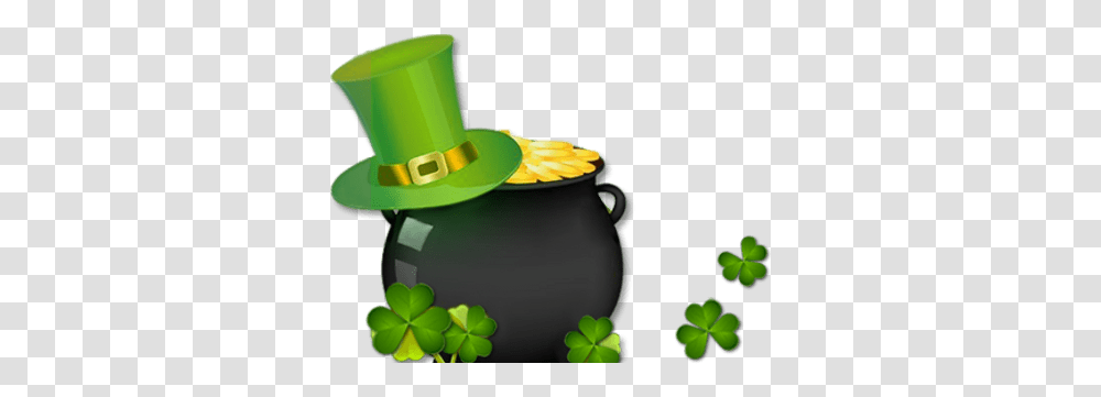 St Patrick's Day Pot Of Gold And Hat Stickpng St Day Pot Of Gold, Clothing, Apparel, Green, Jar Transparent Png