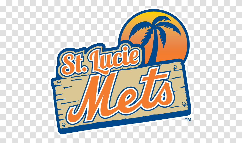 St St Lucie Mets Logo, Label, Text, Clothing, Meal Transparent Png