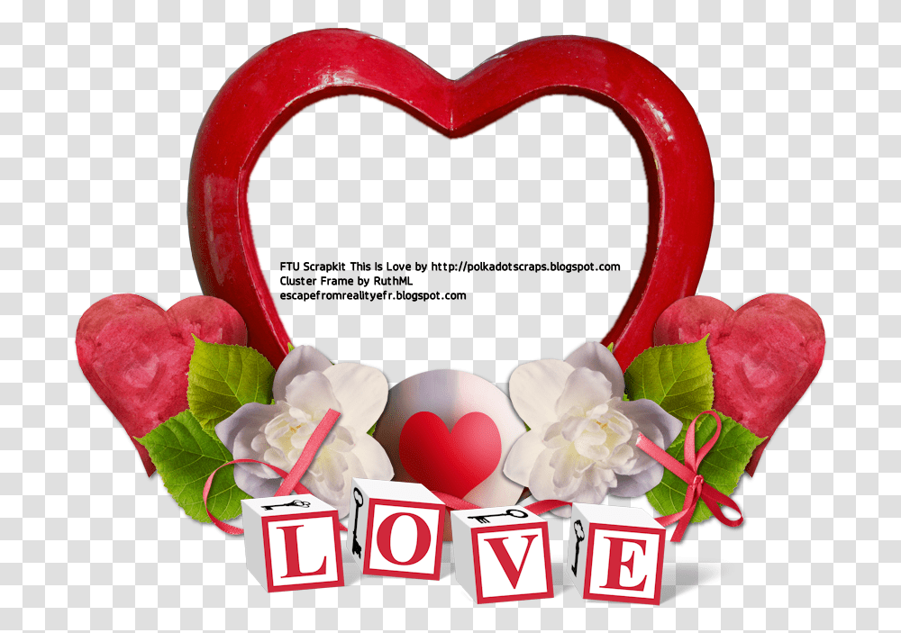 St Valentine Clusters Frames Download Heart, Wreath, Flower, Plant, Blossom Transparent Png