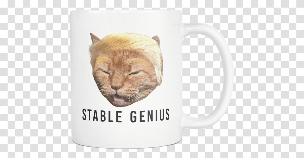 Stable Genius Trump Cat Meme Coffee Mug Coffee Cup, Pet, Mammal, Animal, Soil Transparent Png