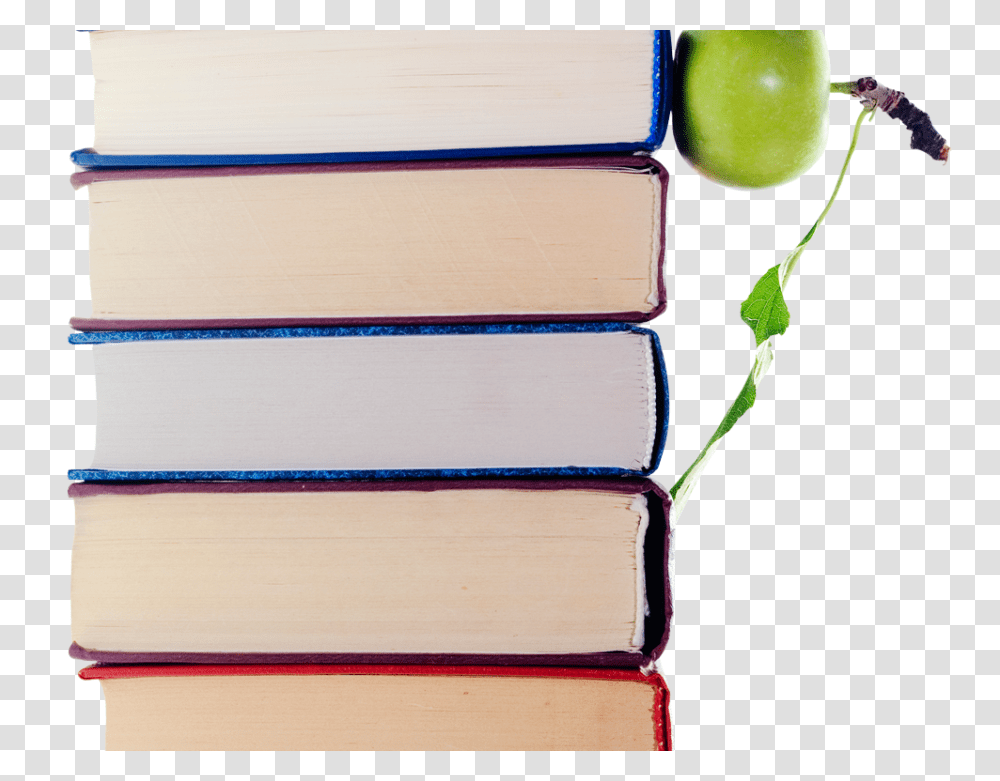 Stack Of Books And Apple Image Best Stock Photos, Box, Plant, Wood Transparent Png