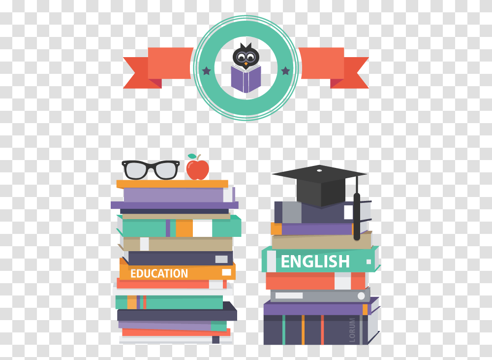 Stack Of Books Vector, Glasses, Accessories, Accessory Transparent Png