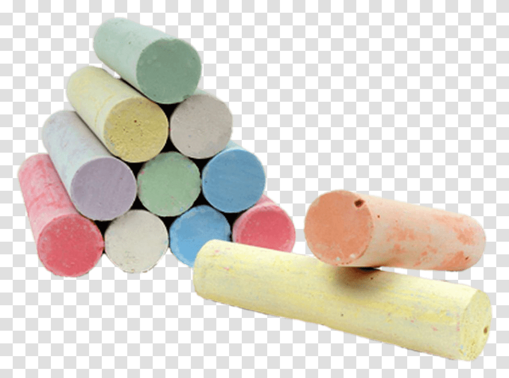 Stack Of Coloured Chalk Sticks Sidewalk Chalk Chalk Clipart, Rubber Eraser, Crayon, Cork Transparent Png