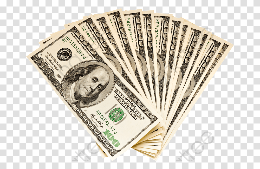 Stack Of Dollar Money 100 Dollar Bill, Book, Person, Human Transparent Png