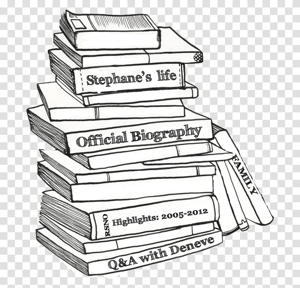 Stack Of Drawing At Pile Of Books Drawing, Indoors, Room, Novel, Library Transparent Png