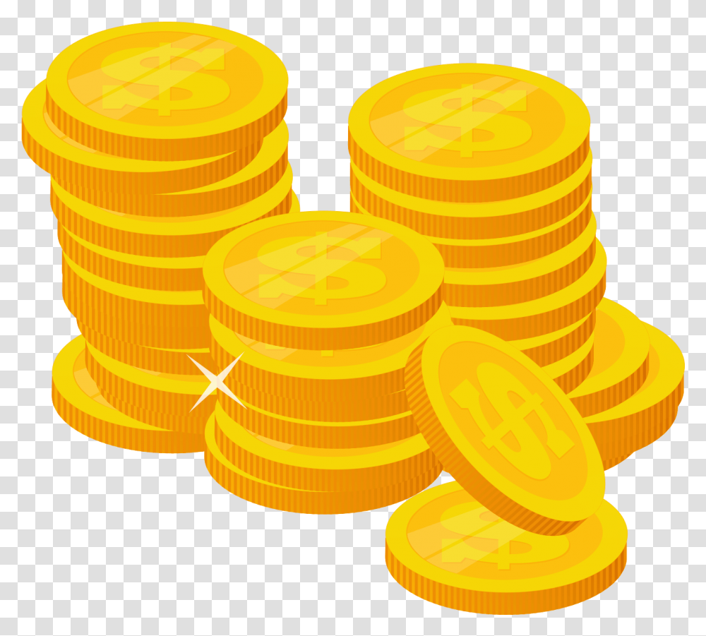 Stack Of Gold Coins Coin, Treasure, Sliced, Plant, Outdoors Transparent Png