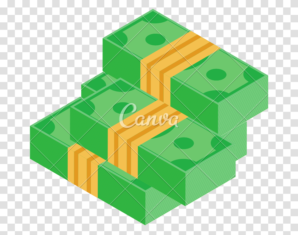Stack Of Money Or Banknote Isometric Icon, Recycling Symbol, Game, Toy Transparent Png
