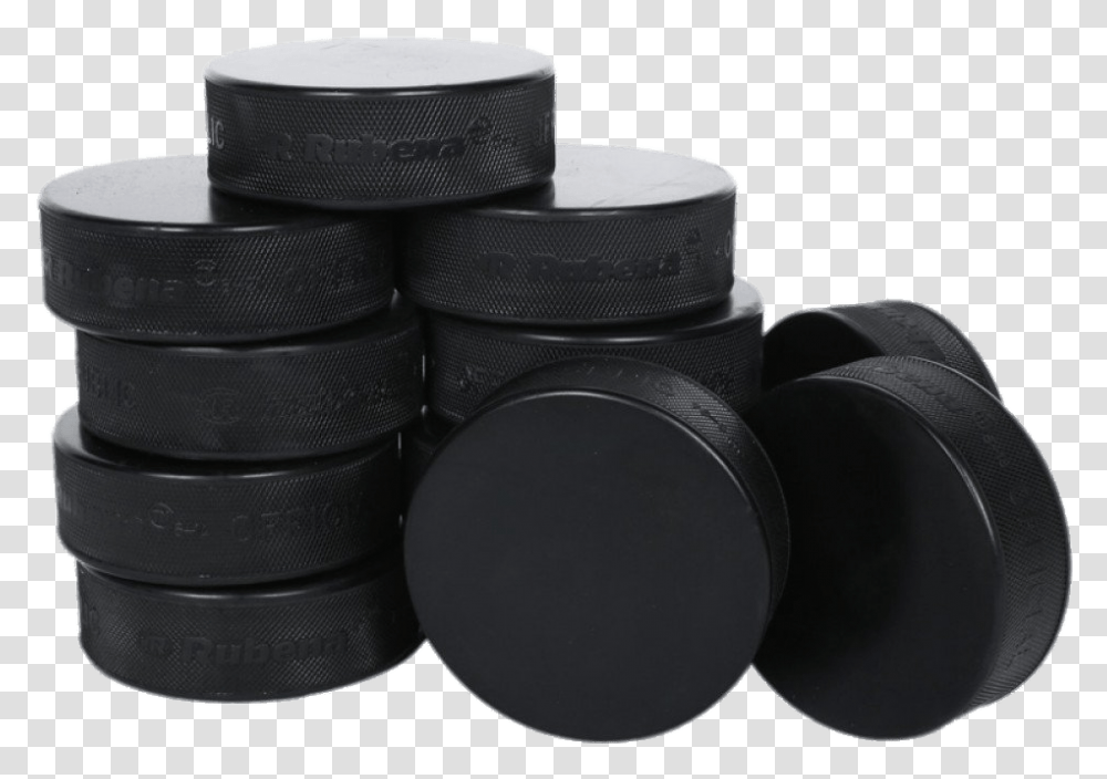 Stack Of Pucks Ice Hockey Puck Pack, Camera, Electronics, Barrel, Tire Transparent Png