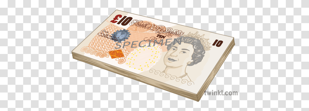 Stack Of Ten Pound Notes In A Pile Money Bank General Secondary Banknote, Text, Driving License, Document Transparent Png