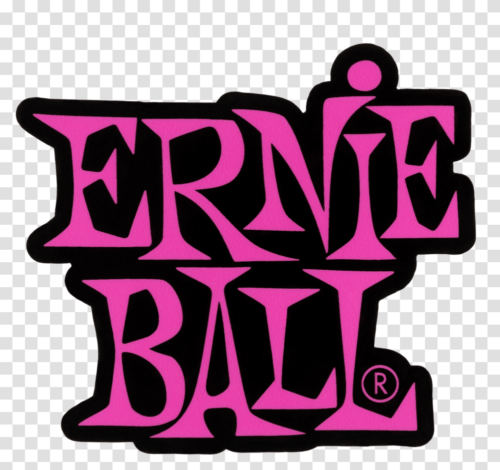 Stacked Pink Ernie Ball Logo Sticker Ernie Ball, Text, Alphabet, Label, Calligraphy Transparent Png