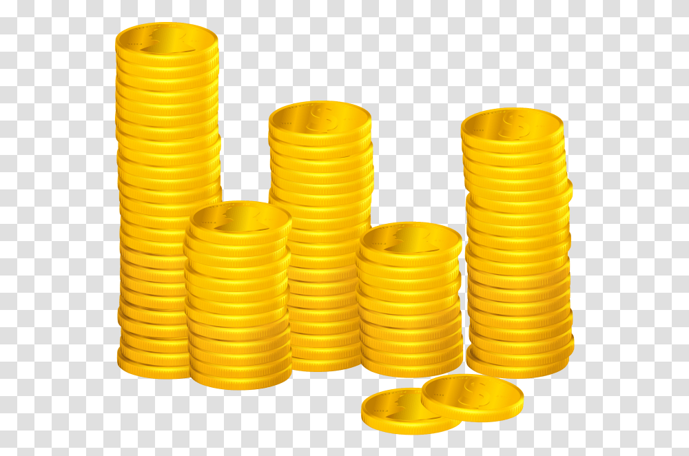 Stacks Of Coins Clipart Image Free Searchpng Plastic, Gold, Wire, Cylinder Transparent Png