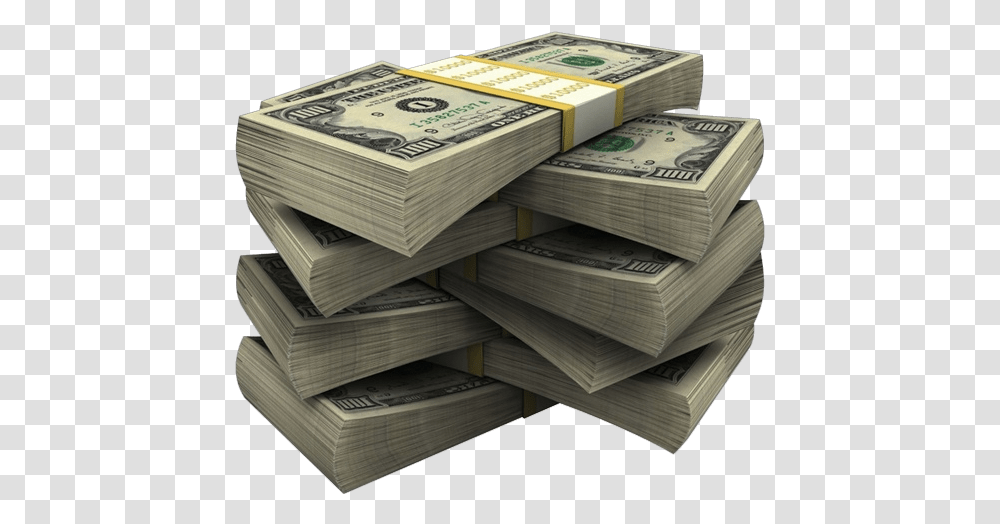 Stacks Of Money With No Background, Dollar, Box Transparent Png