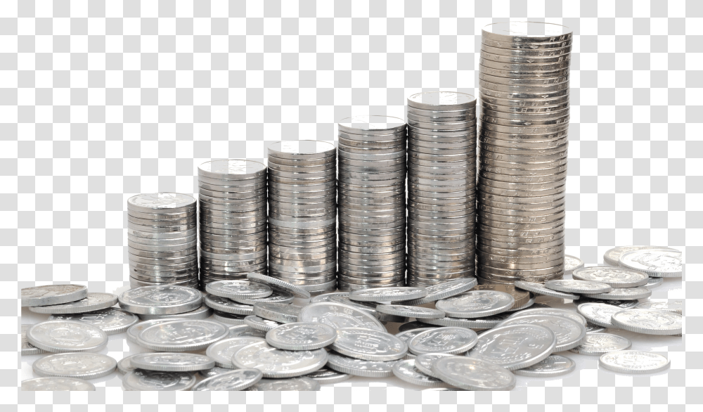 Stacks Of Silver Coins Transparent Png