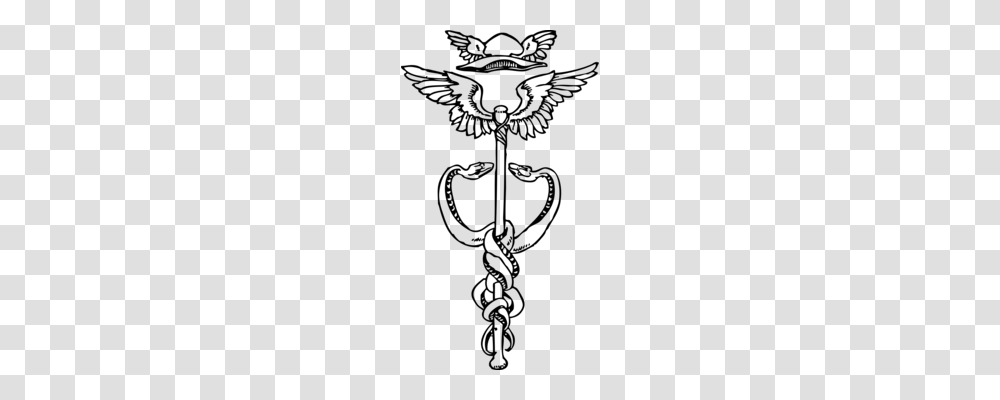 Staff Of Hermes Caduceus As A Symbol Of Medicine, Gray, World Of Warcraft Transparent Png