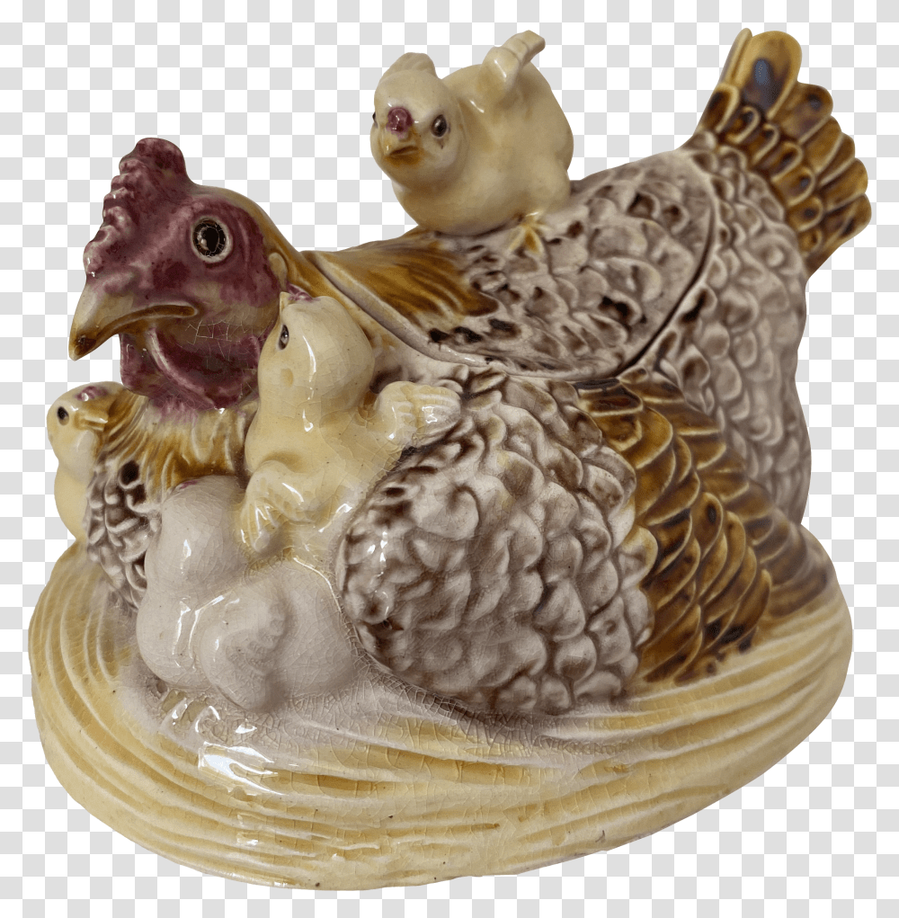 Staffordshire Hen With Baby Chicks Rooster Transparent Png