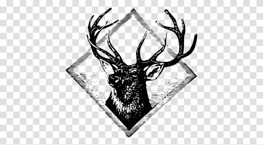 Stag Logo Vector Clip Art, Gray, World Of Warcraft Transparent Png