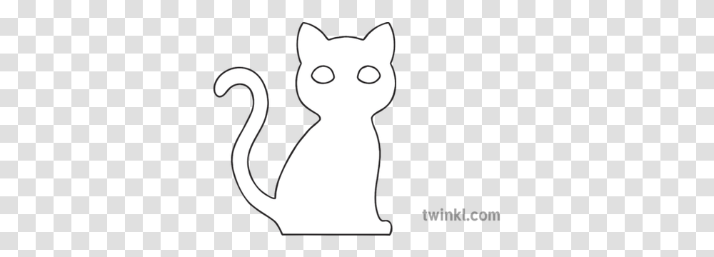 Stage 3 Cat Outline Craft Activity Halloween Moon Spooky Outline Of A Halloween Cat, Label, Text, Pet, Mammal Transparent Png