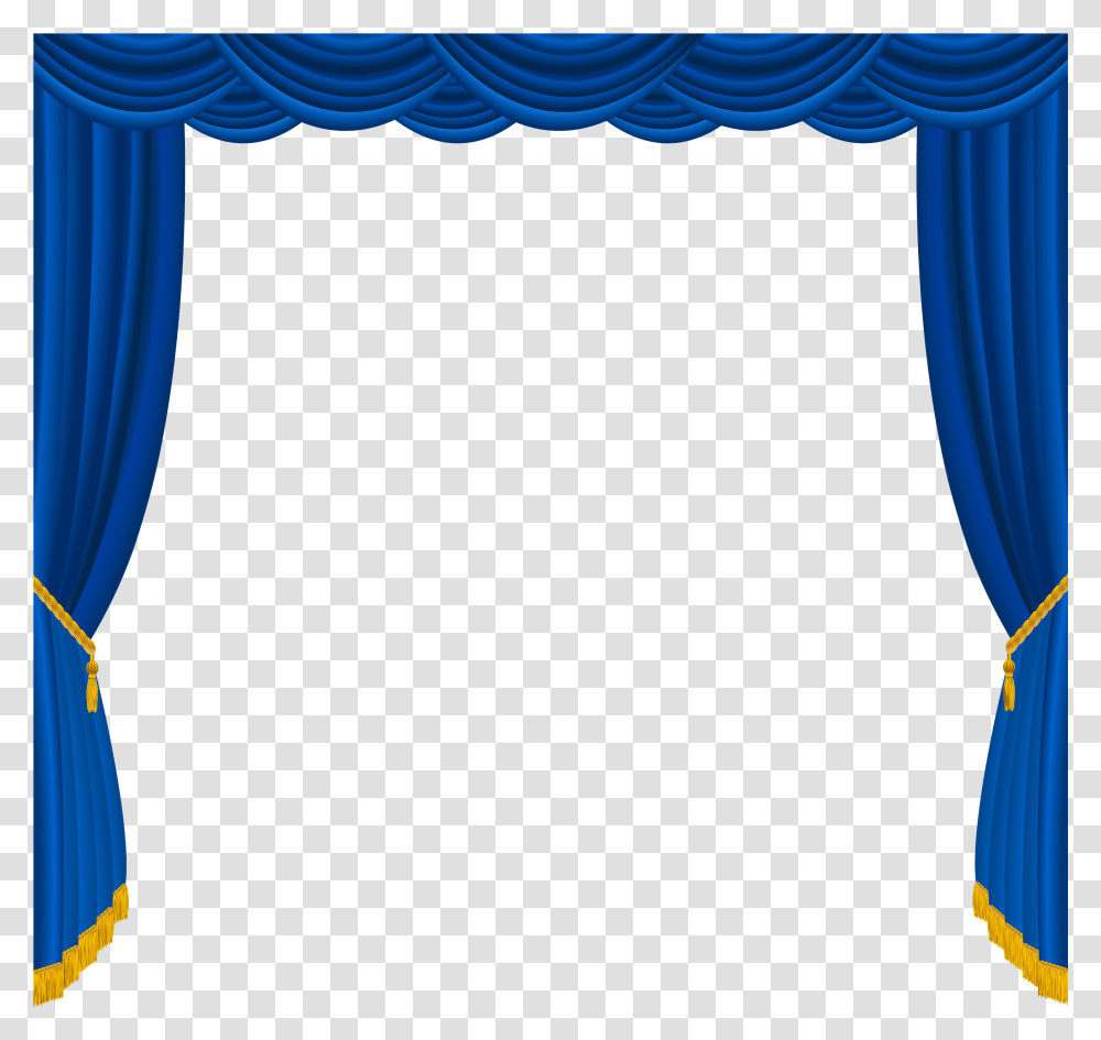 Stage Clipart Blue Curtain Blue Curtains, Indoors, Room, Theater, Texture Transparent Png