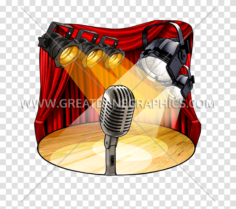 Stage Lights Production Ready Artwork For T Shirt Printing Illustration, Electrical Device, Microphone, Weapon, Weaponry Transparent Png
