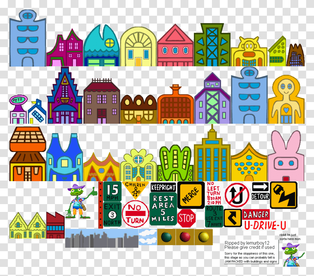Stage Parappa The Rapper 2 Sprites, Urban, Building, Pattern, Poster Transparent Png