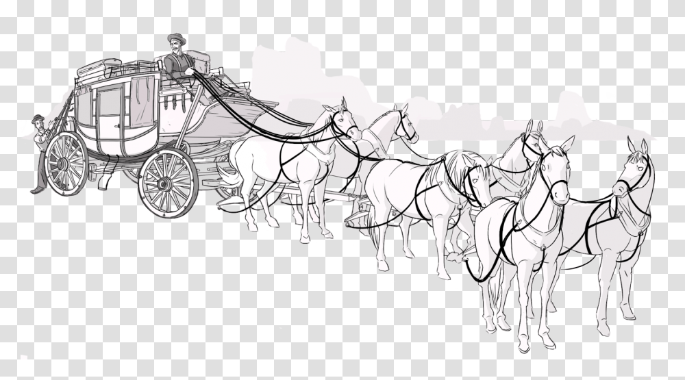 Stagecoach Horse Harness, Carriage, Vehicle, Transportation, Mammal Transparent Png