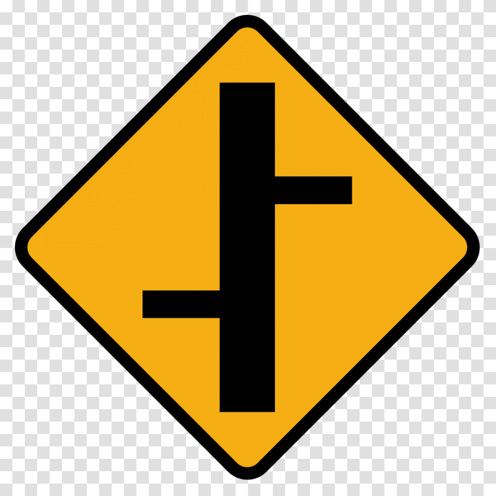 Staggered Crossroads With Minor Roads, Road Sign, Mailbox, Letterbox Transparent Png